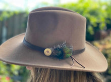 Load image into Gallery viewer, Handcrafted Feather, Pearl & Shell Hatpin – Unique Brooch / Scarf Pin | Handmade Gift from Australia