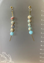 Load image into Gallery viewer, Blue snake, skin, Jasper earrings
