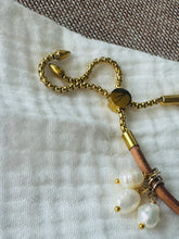 Load image into Gallery viewer, Leather Pearl Bracelet/Anklet ￼
