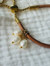 Load image into Gallery viewer, Leather Pearl Bracelet/Anklet ￼
