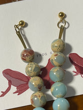 Load image into Gallery viewer, Blue snake, skin, Jasper earrings
