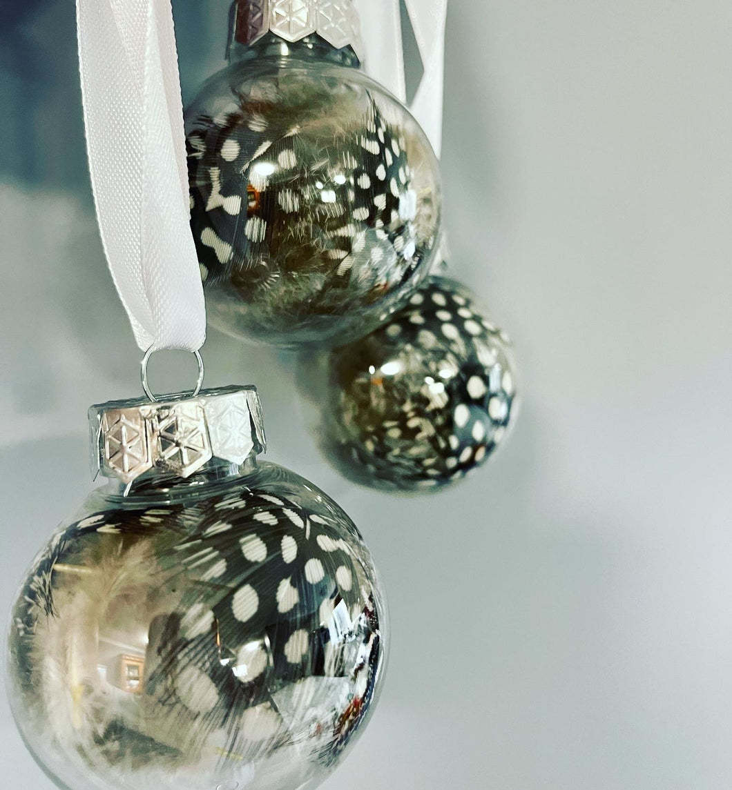 Guineafowl Christmas baubles