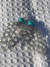 Load image into Gallery viewer, Guineafowl Feathered Earrings
