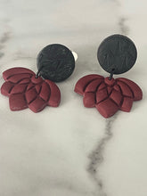 Load image into Gallery viewer, Maroon Clip-on earrings
